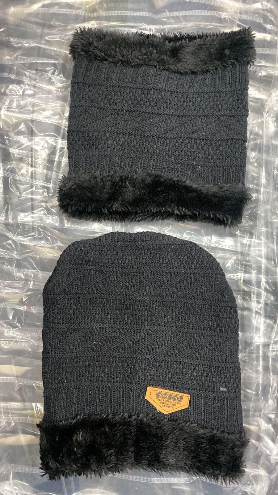 Men's Woolen winter  Cap with Face Cover (Pack of 2)